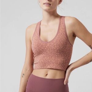 Athleta | Aurora Crop Rib Tank in Ocelot Spot Bright Peach Size Small